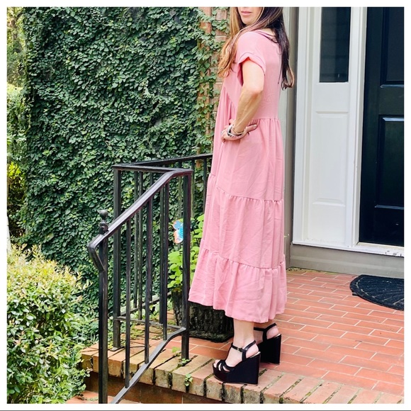 MADE IN ITALY FABULOUS V TIERED MAXI DRESS - Picture 6 of 7